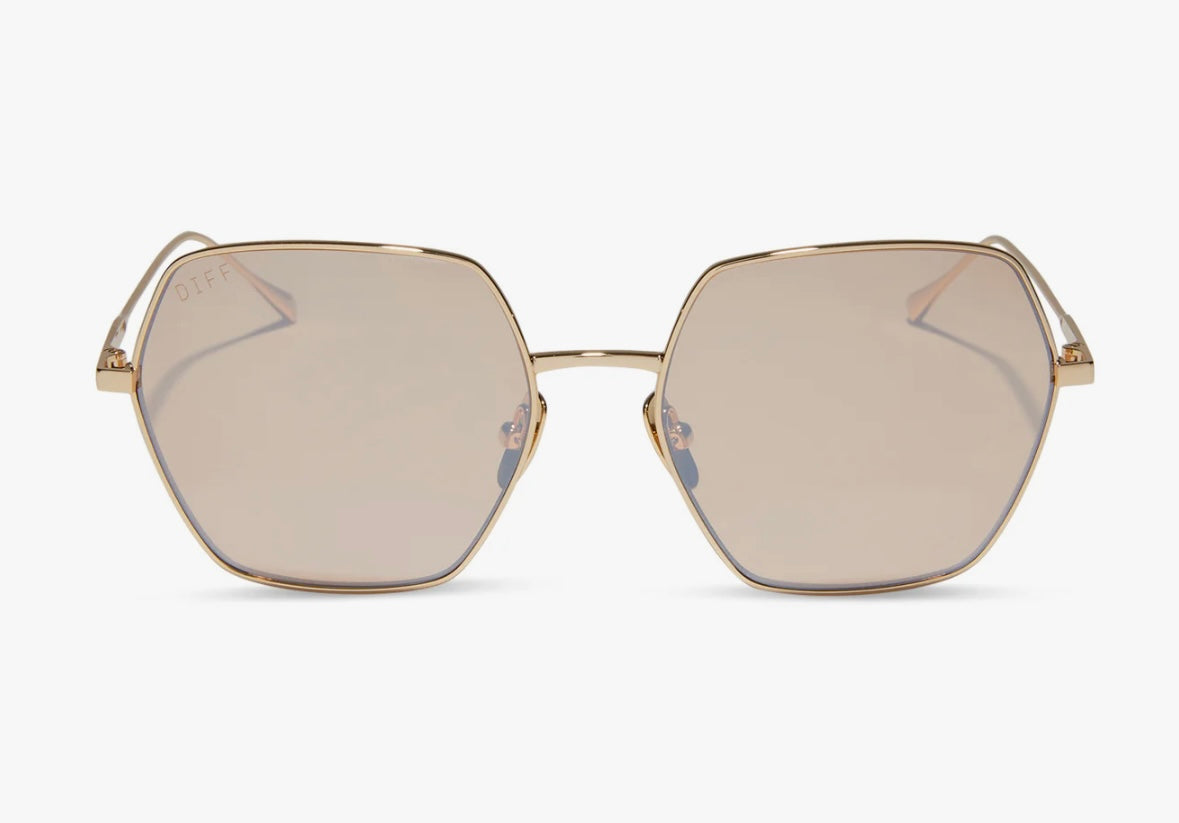 Diff Harlowe Gold Honey Crystal Flash Sunglasses