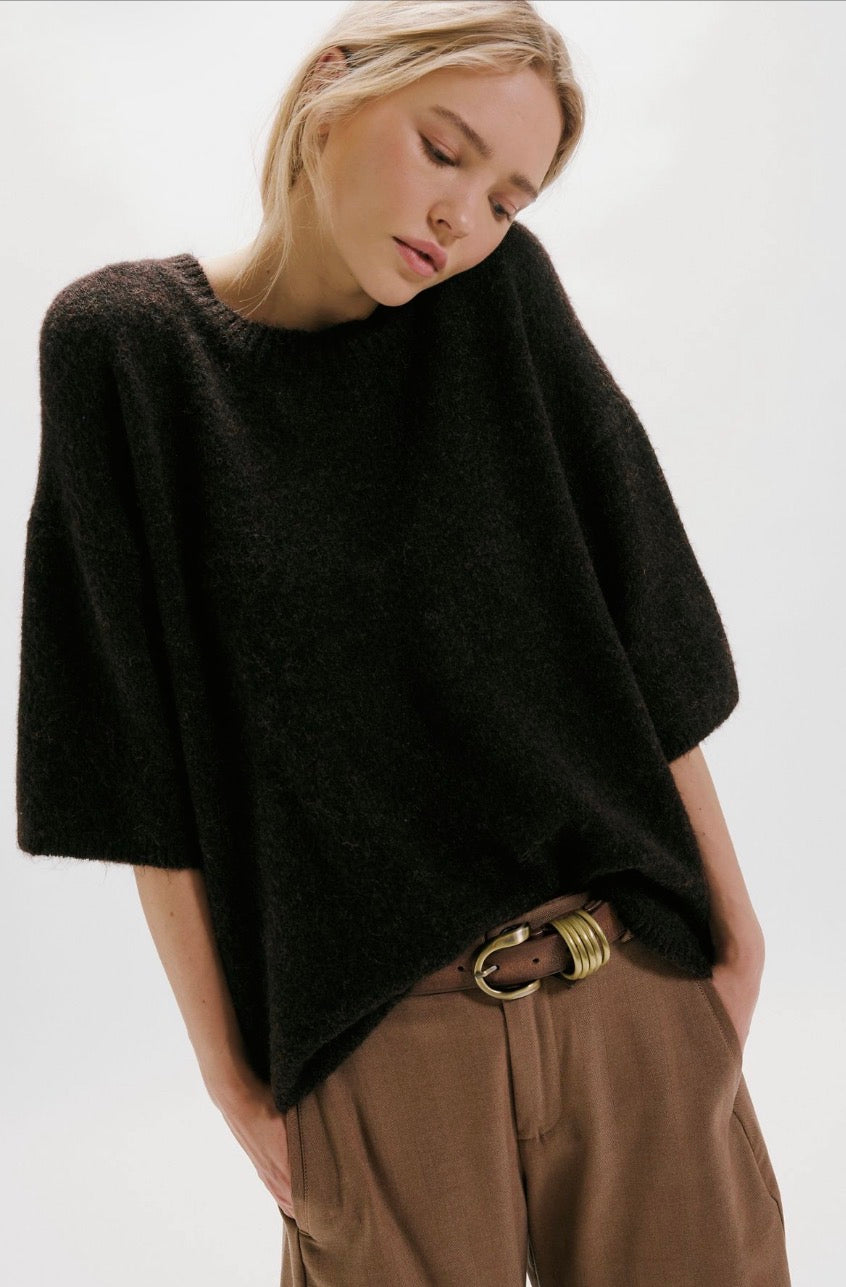 Margot Sweater Tee in Black