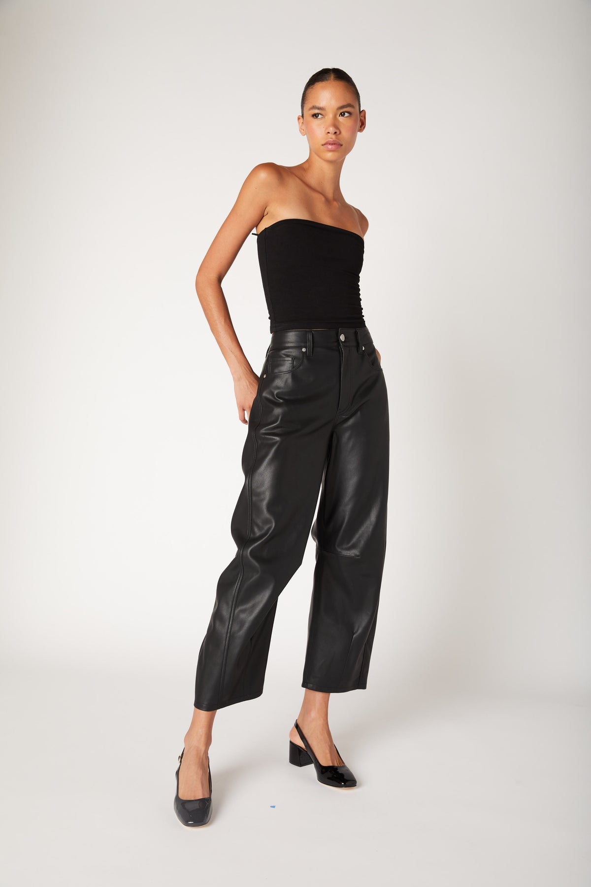 Blanknyc Vegan Leather Barrel Pant