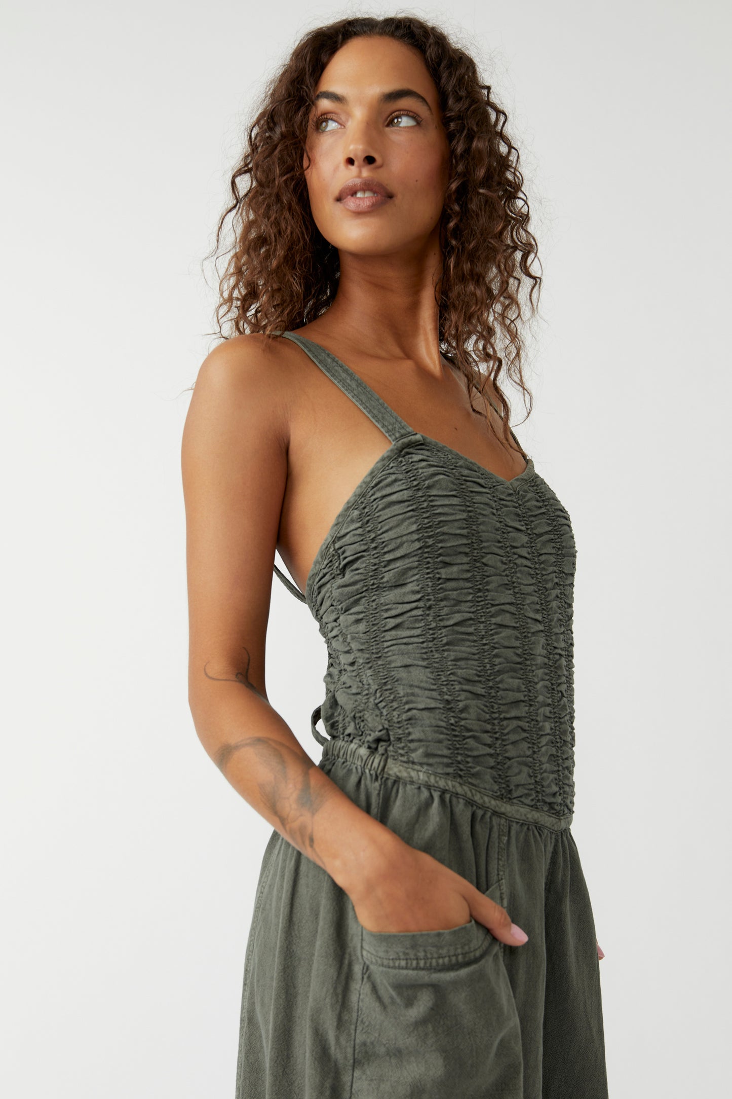 Free People Forever Always Ruche Jumpsuit