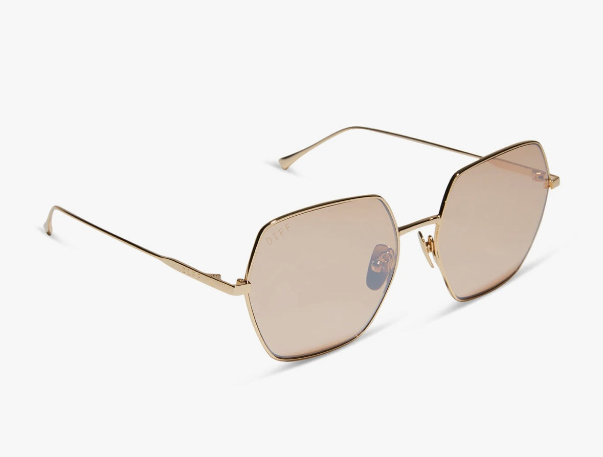 Diff Harlowe Gold Honey Crystal Flash Sunglasses