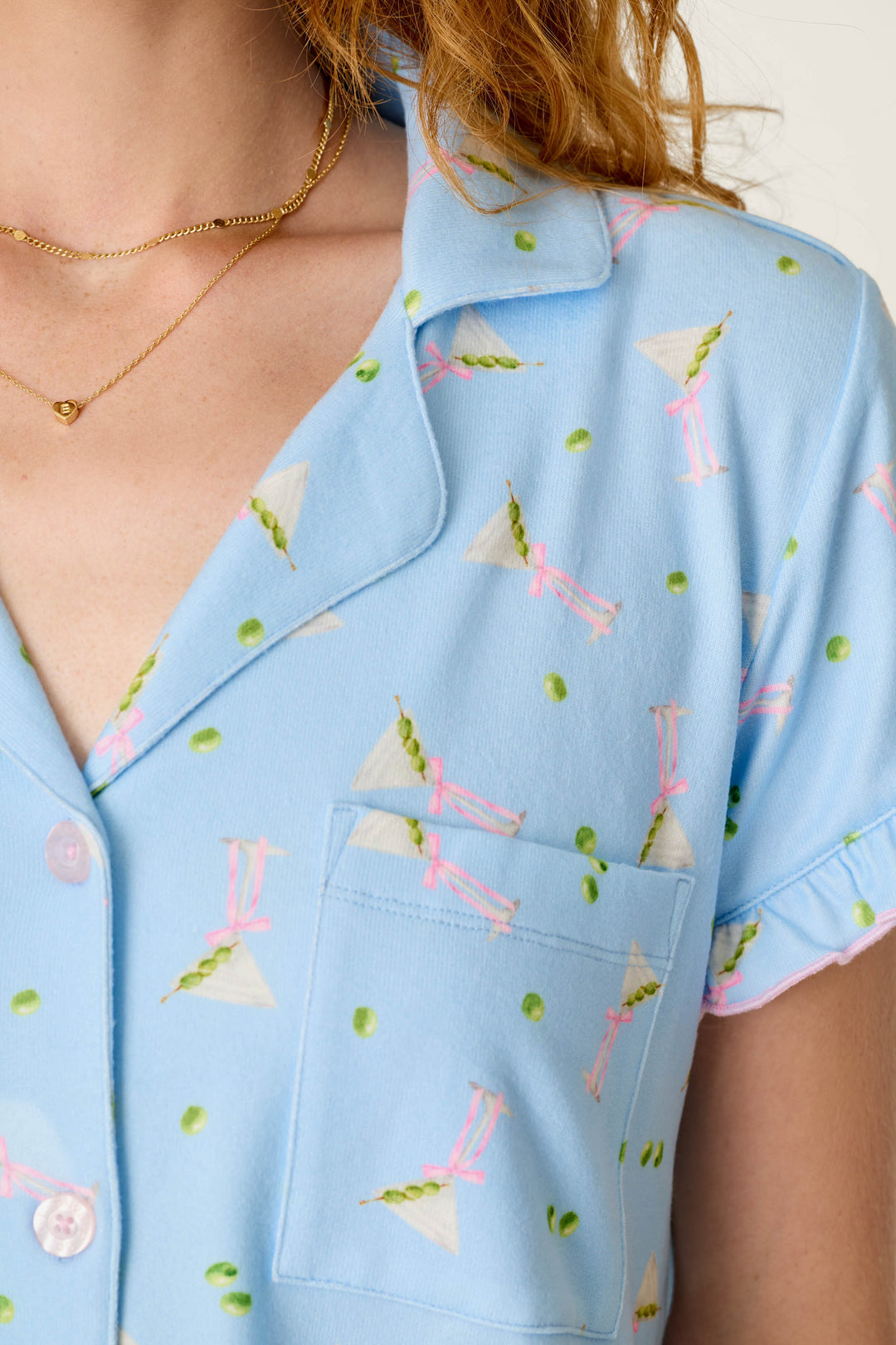 Olive You Martini Print Short PJ Set