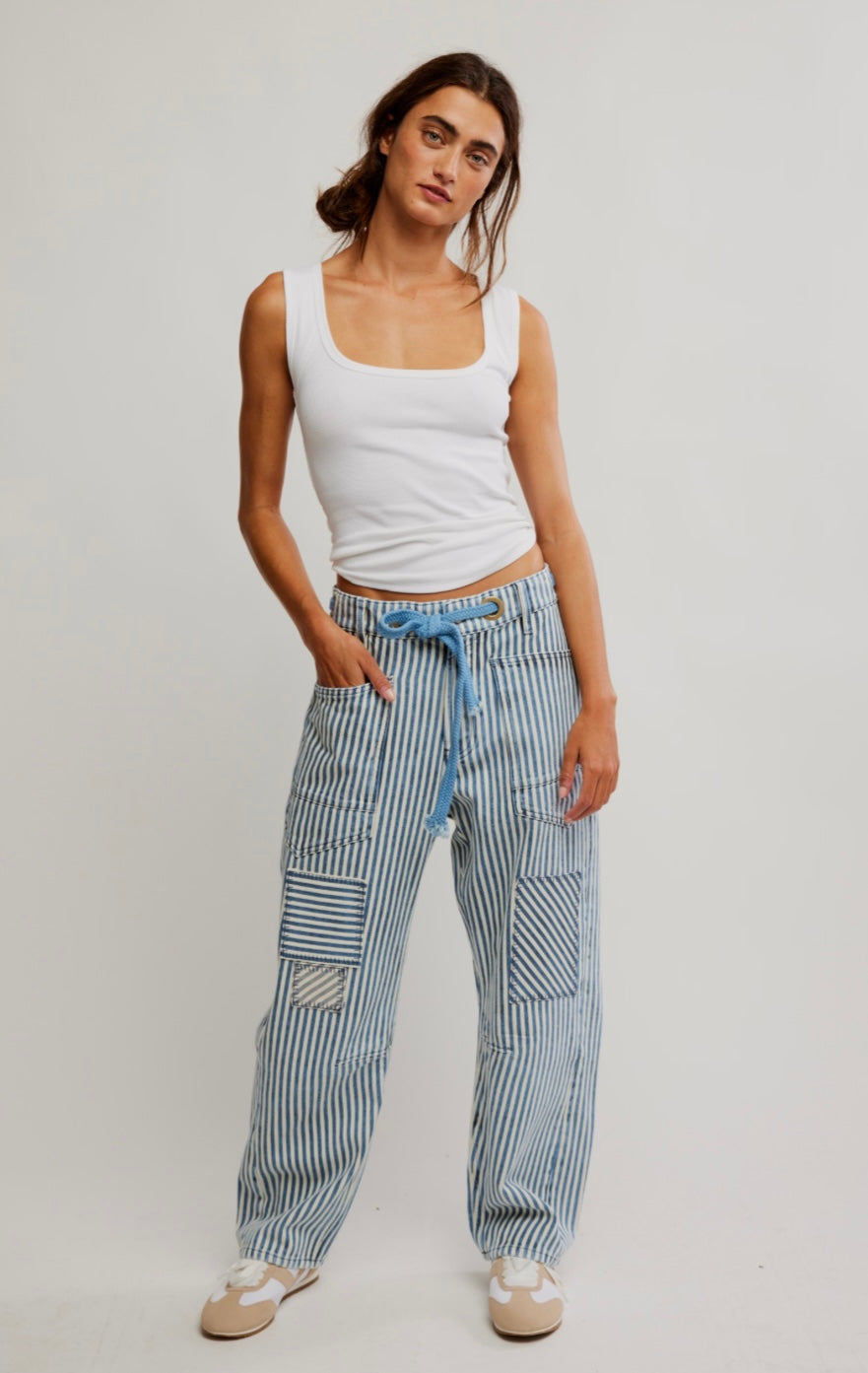 Free People Moxie Railroad Low Slung Jeans