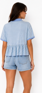 Blue Stripe Bunny Polo