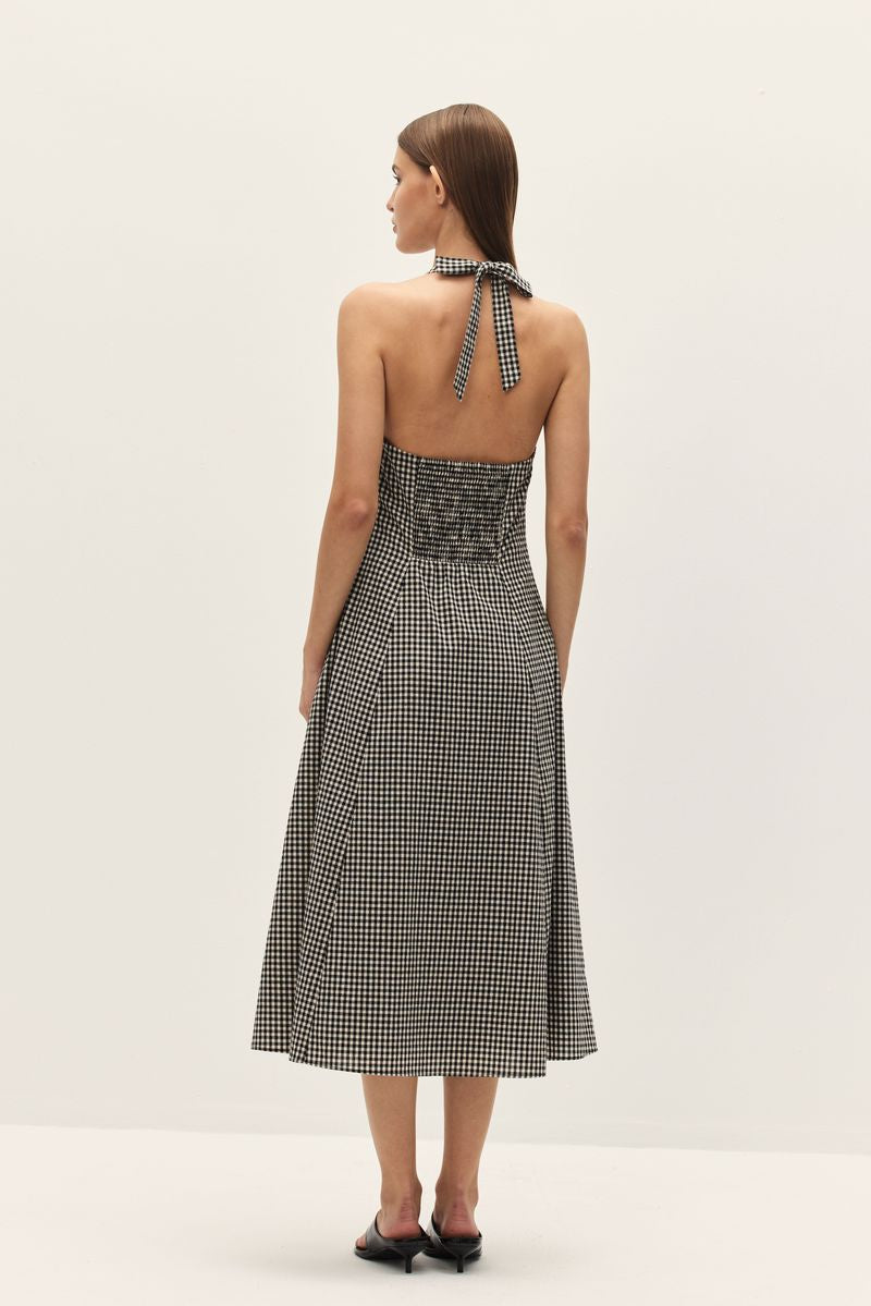 Serena Black Gingham Dress