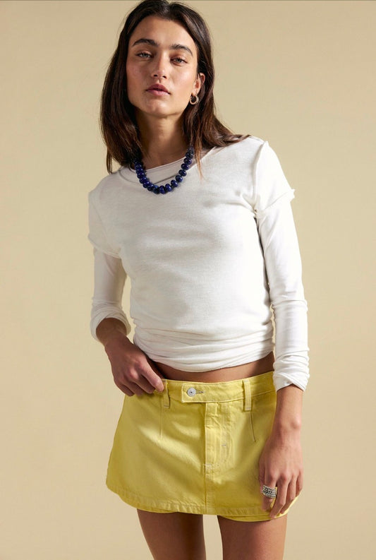 We The Free Galivanting Skort in Lemon Ice
