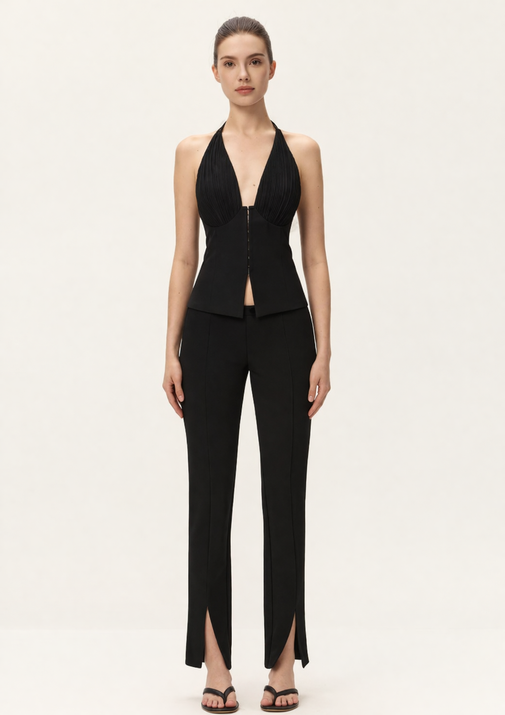 Jalen Black Halter Corset Top
