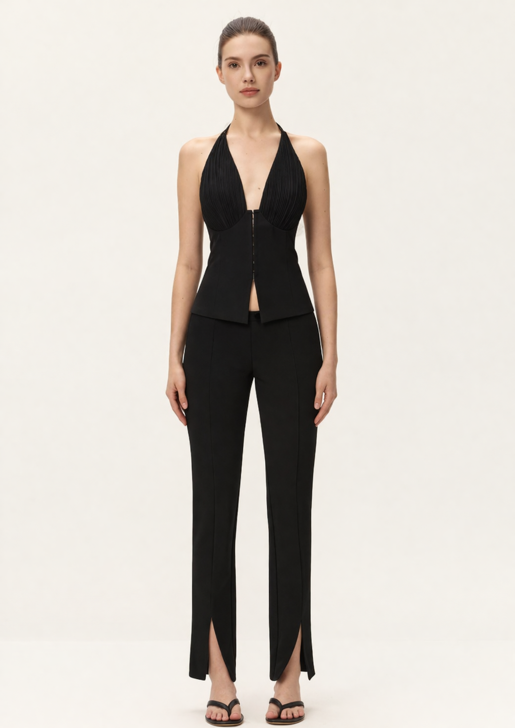 Jalen Black Halter Corset Top