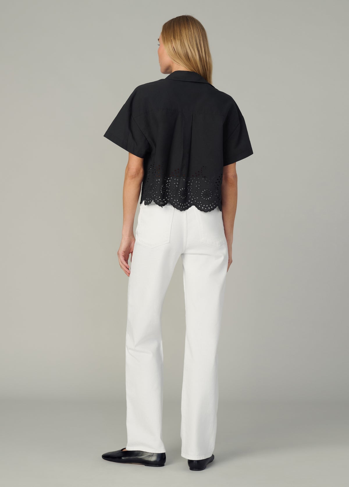Joe's Jeans Eyelet Short Sleeve Shirt