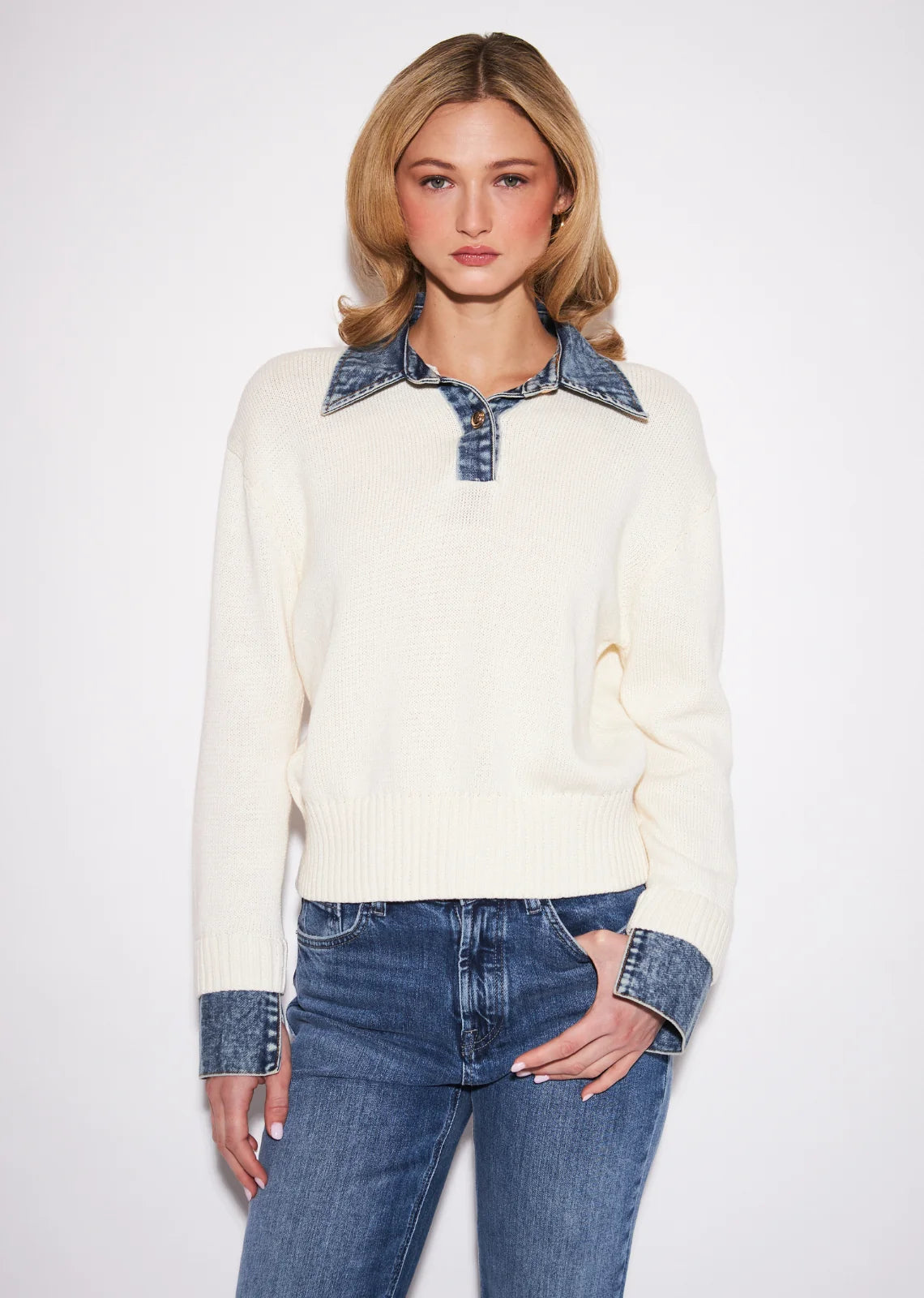 Elton Denim Collar Sweater