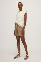Francesca Leather Trim Muscle Tank