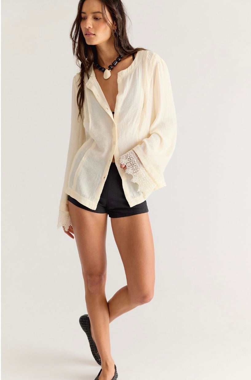 Donni Relaxed, Button-Down Blouse