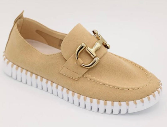 Latte Buckle Slip On Sneaker