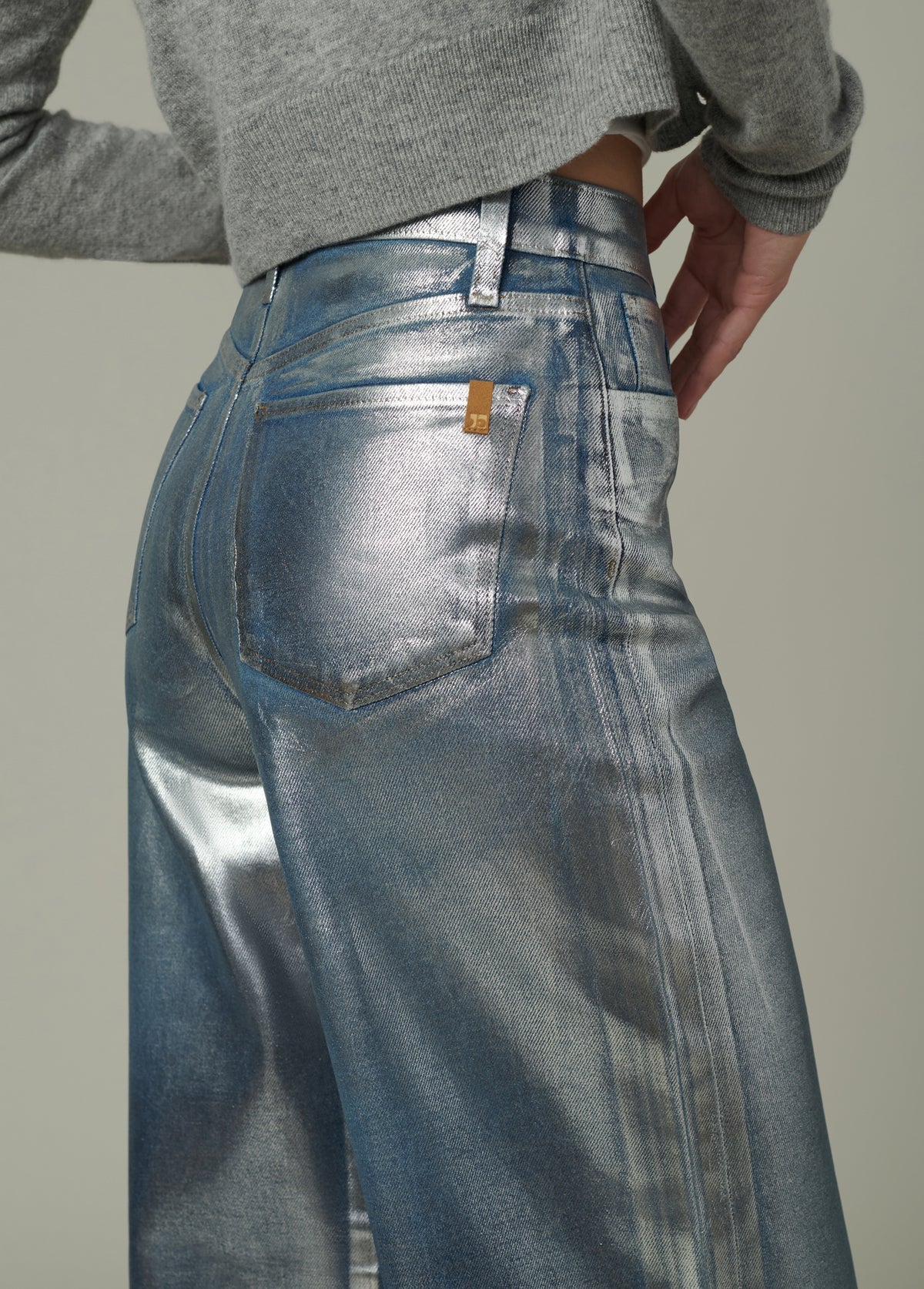 Mia High Rise Wide Leg Foil