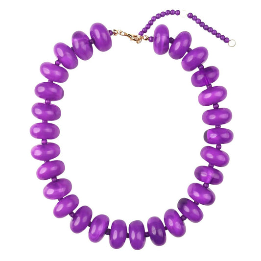 Bailey Purple Chunky Beaded Necklace