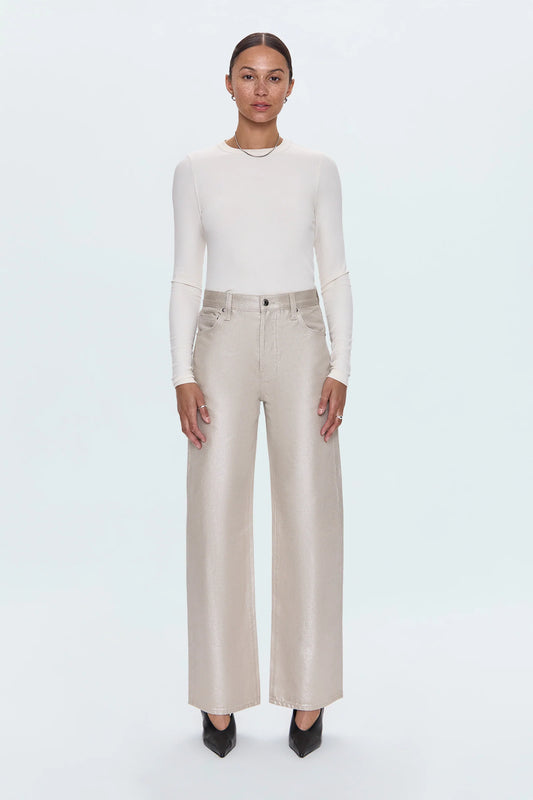 Tate High Rise Bowed Wide Leg Jean