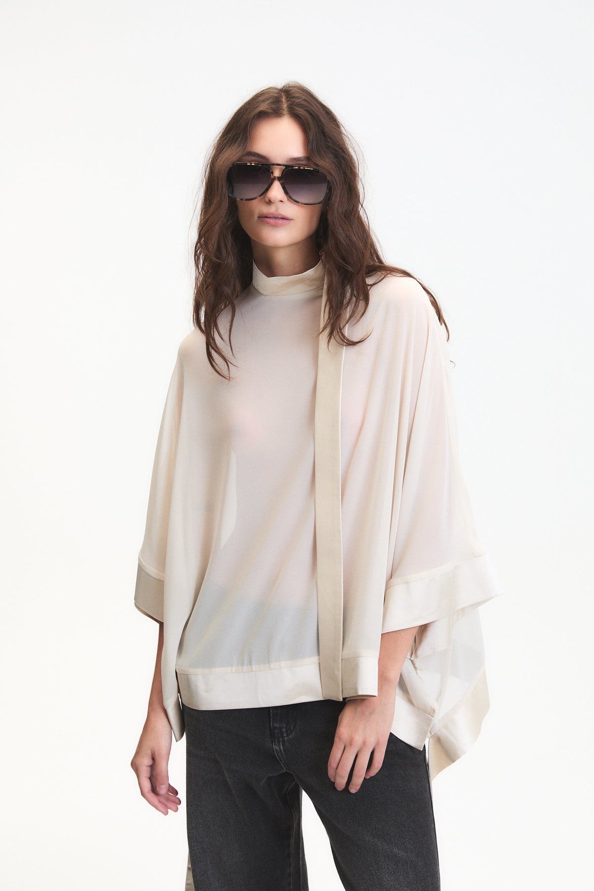 Carter Sheer Blouse in Cream