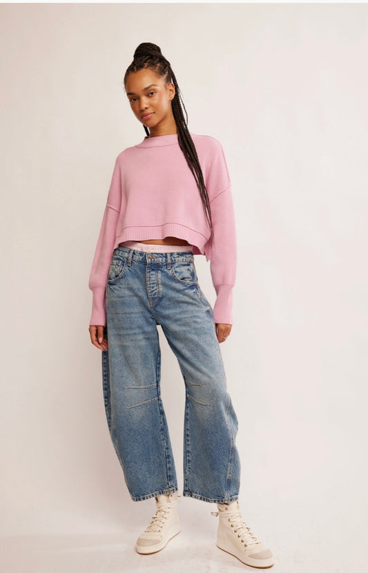 Free People Easy Street Crop Pullover