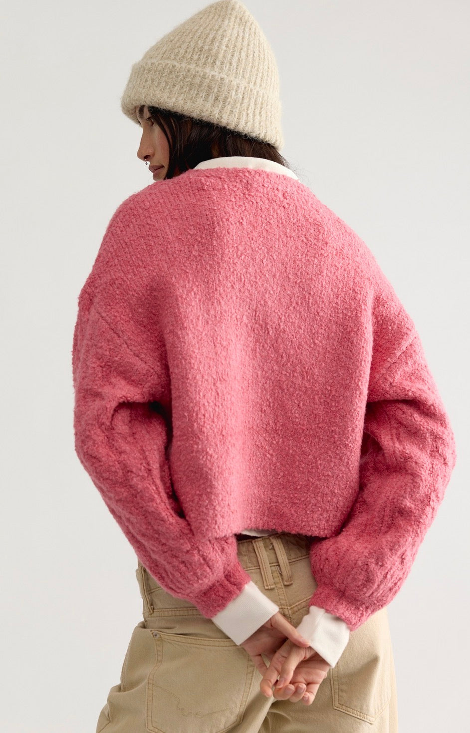 Thistle Cardi in Vintage Rose
