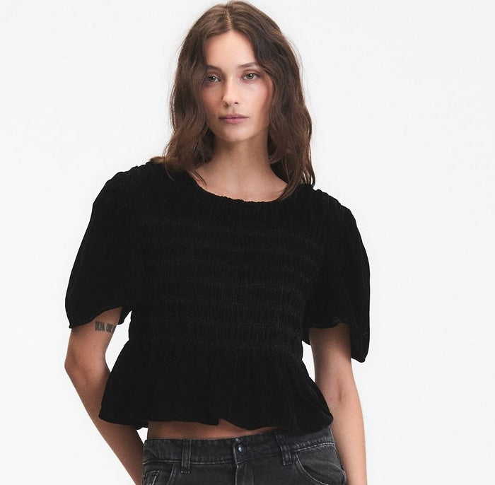 Forrest Black Velvet Top