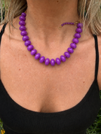 Bailey Purple Chunky Beaded Necklace