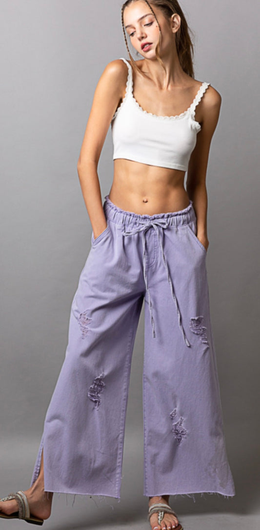 Daisy Distressed Lavender Pant