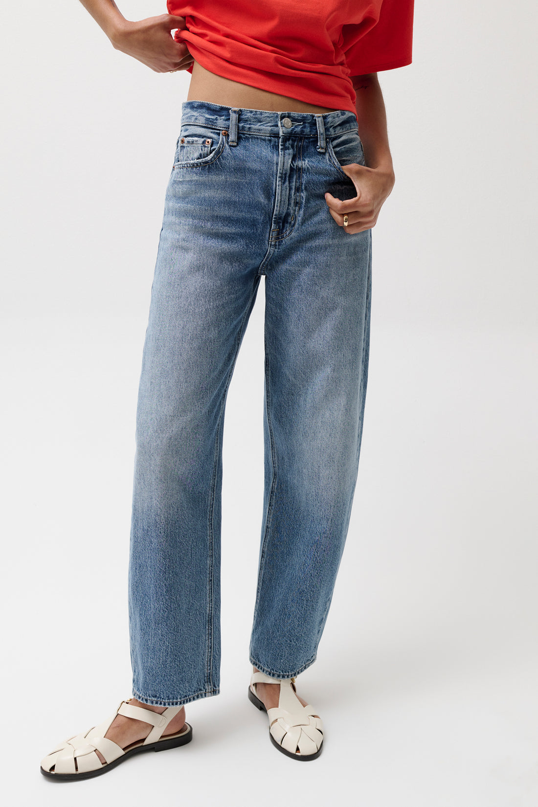 Wes High Rise Barrel Jean-Pistola