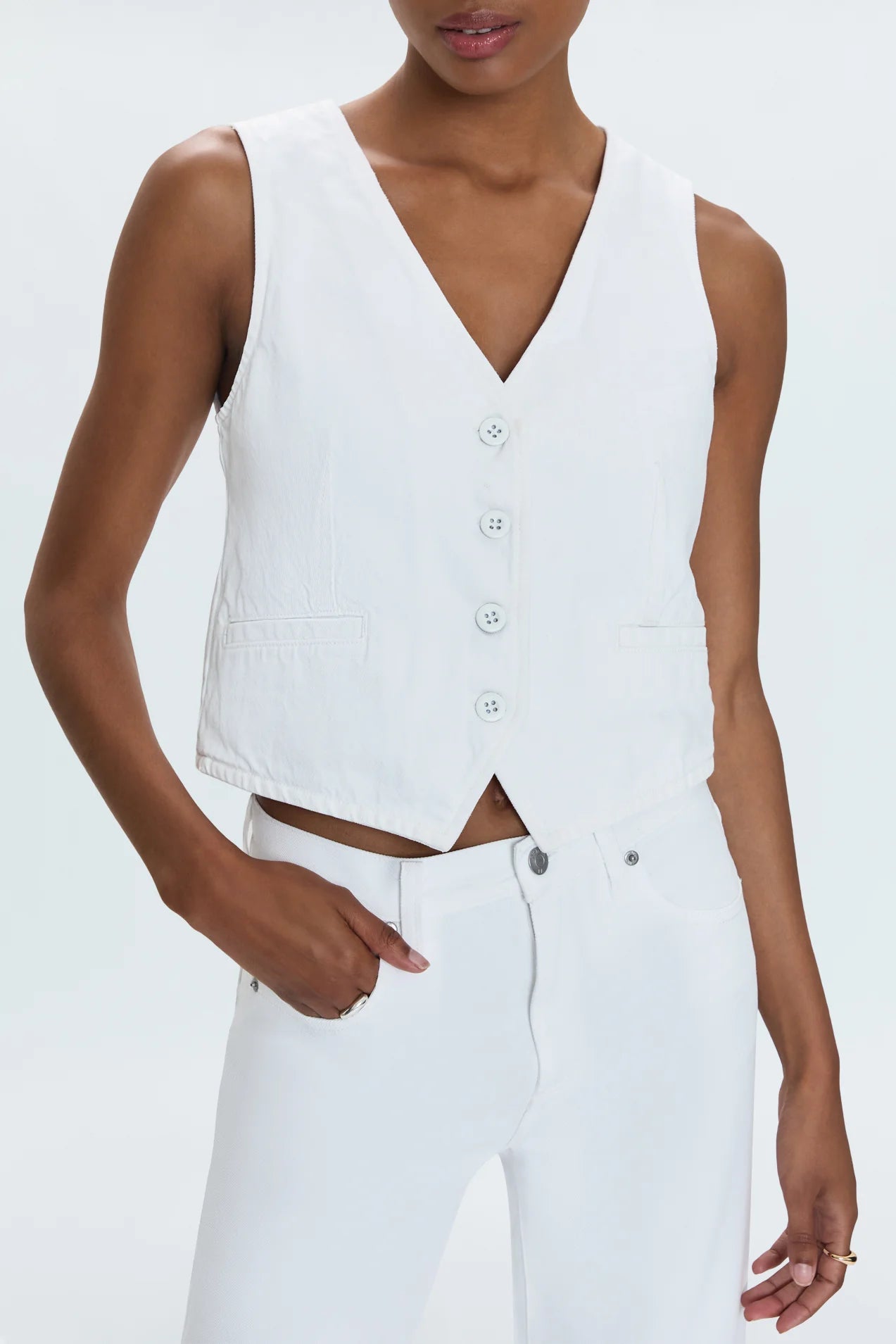 Pistola Vero White Denim Vest