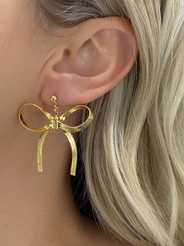 Gifted Bow Statement Earrings