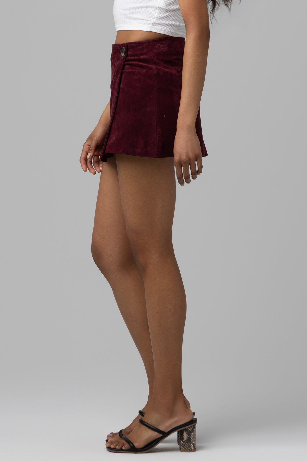 Wine O'Clock Suede Skort