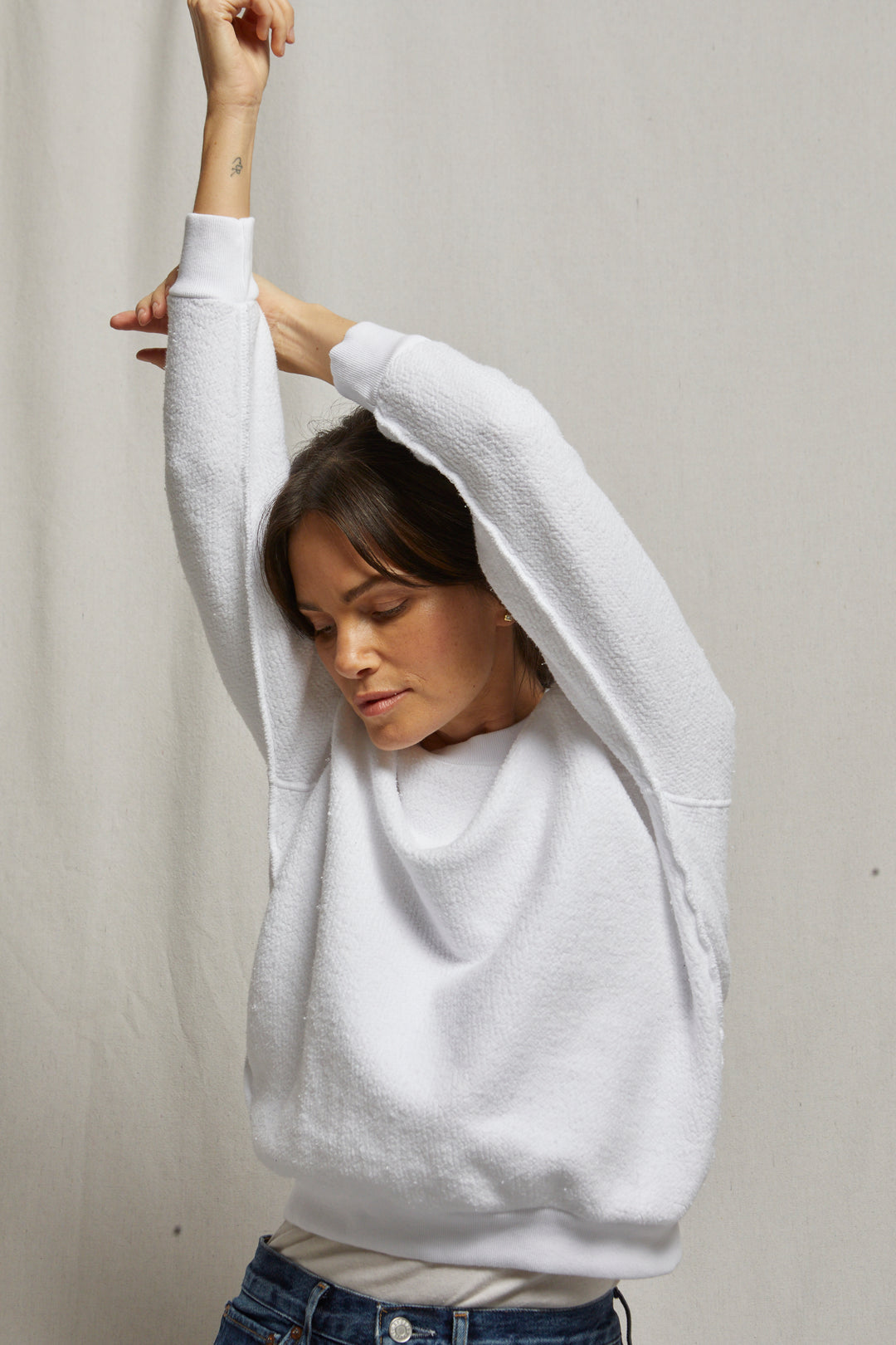 Perfect White Tee Inside Out Crewneck Sweatshirt