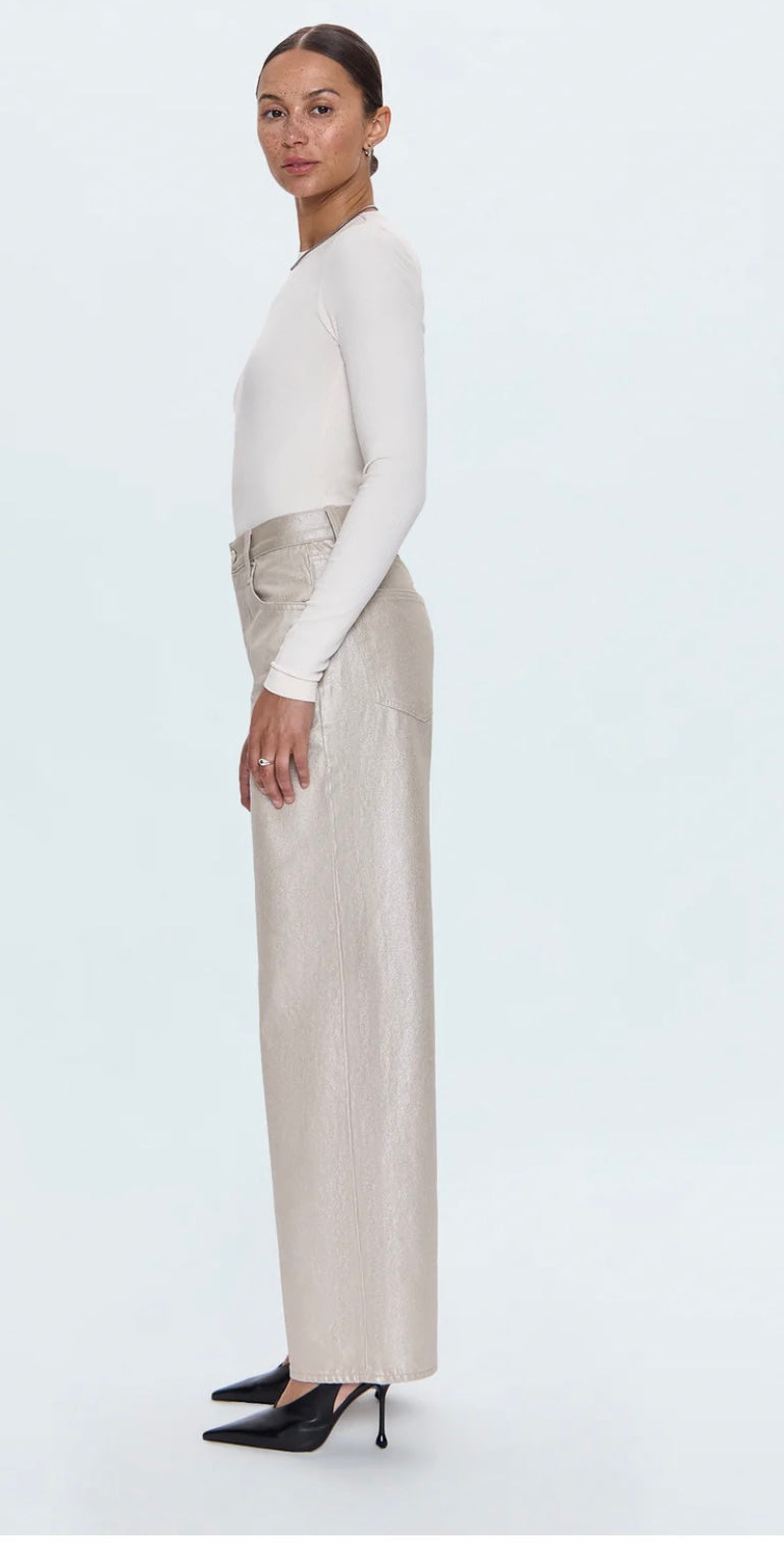 Tate High Rise Bowed Wide Leg Jean