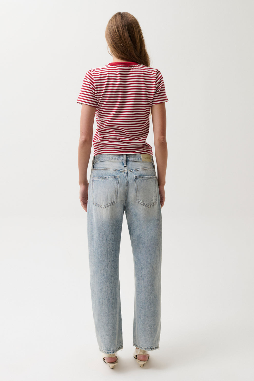 Lexi Mid Rise Bowed Straight Leg Jeans – Bowie Wash