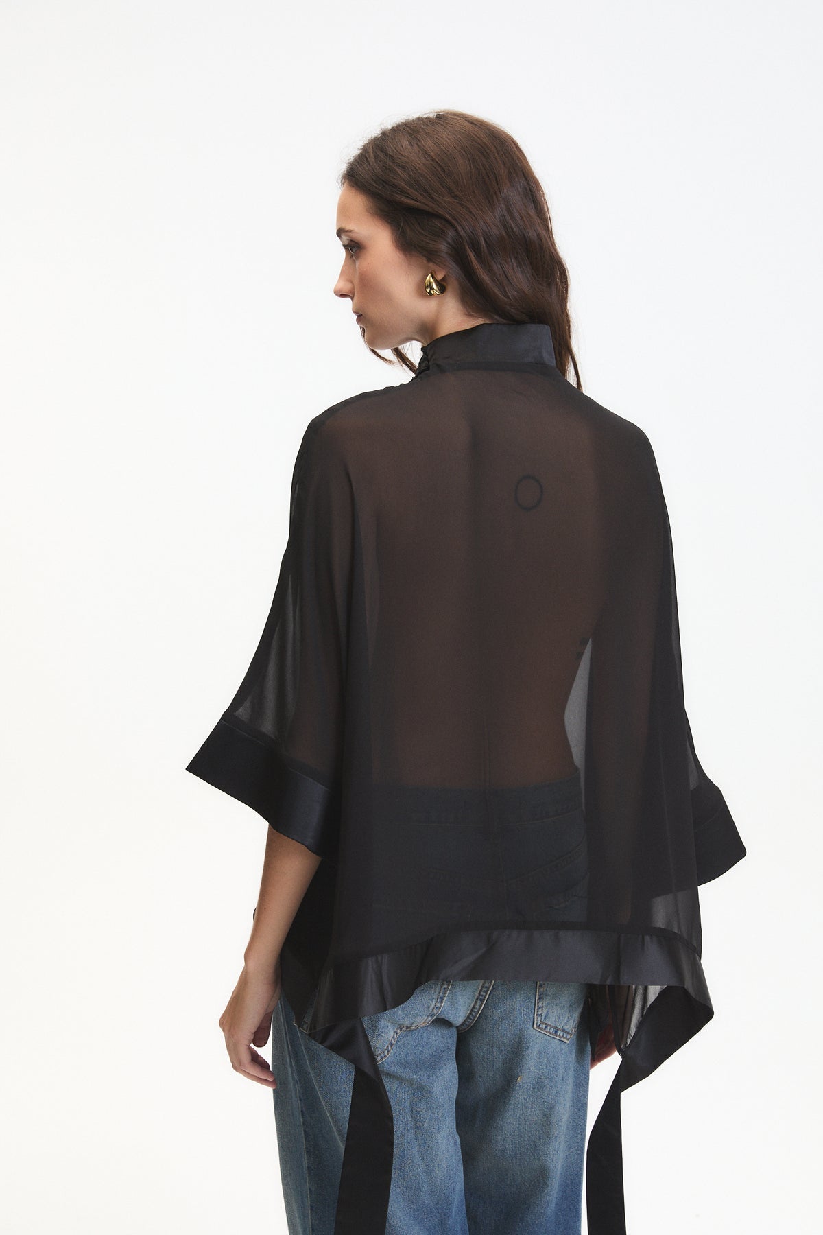 Carter Sheer Blouse in Black