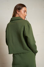 Vinny Fleeced Collared Sweatshirt