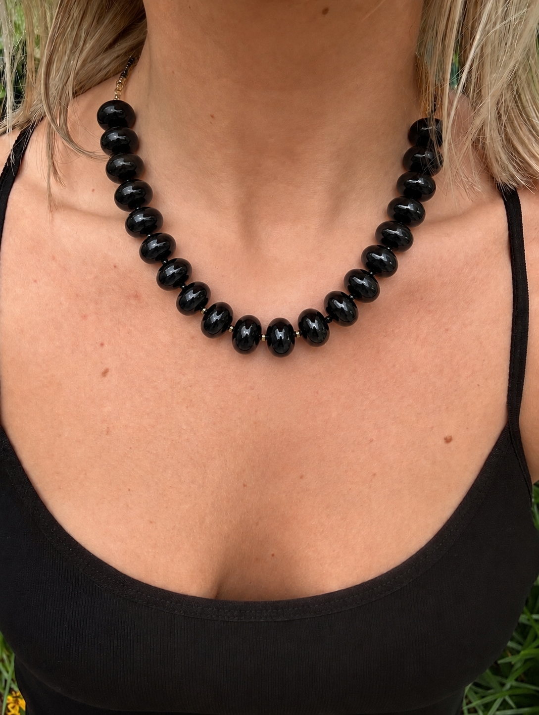 Bailey Black Chunky Beaded Necklace
