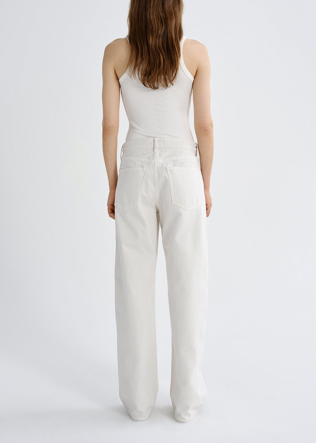Agolde Arc Criss Cross Jean in Bone