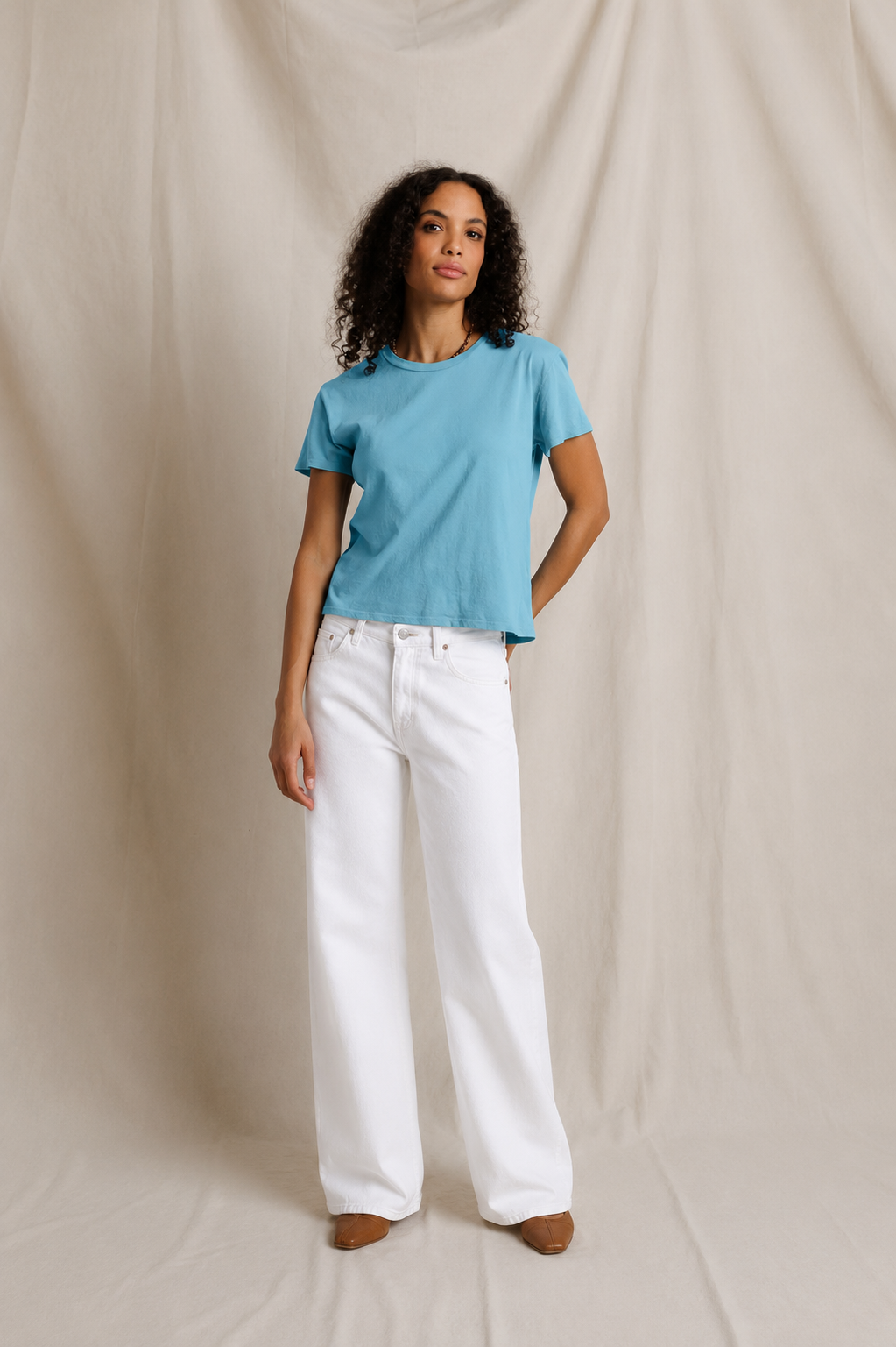 Harley Milky Blue Perfect White Tee