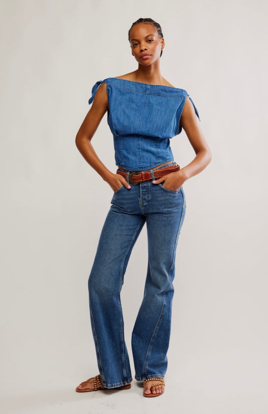 Free People Louie Indigo Top