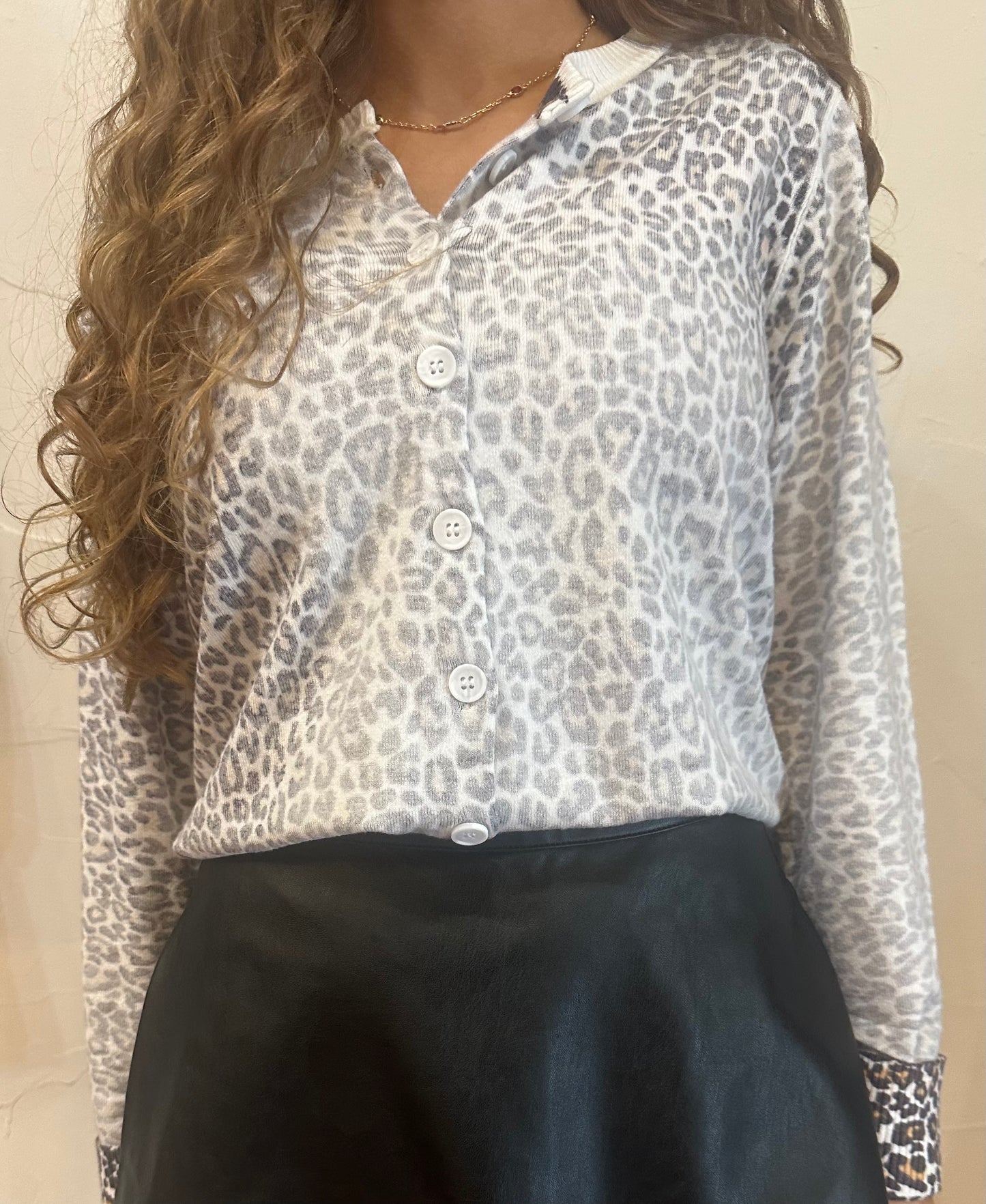 Leopard Faded Print Cardi