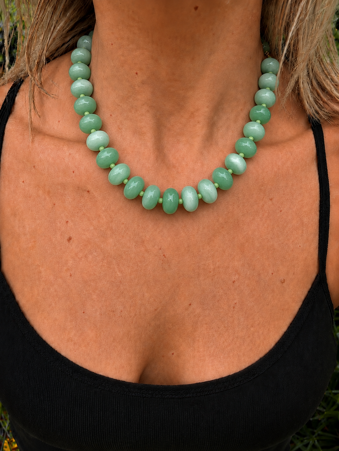 Marlan Mint Green Beaded Necklace