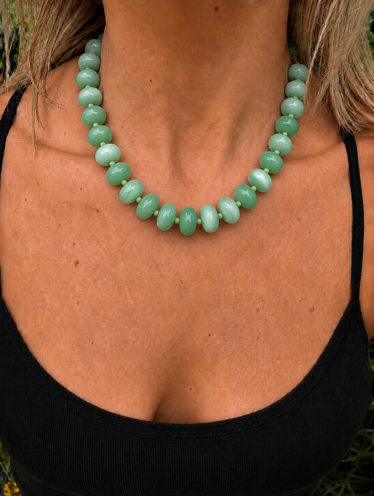 Marlan Mint Green Beaded Necklace