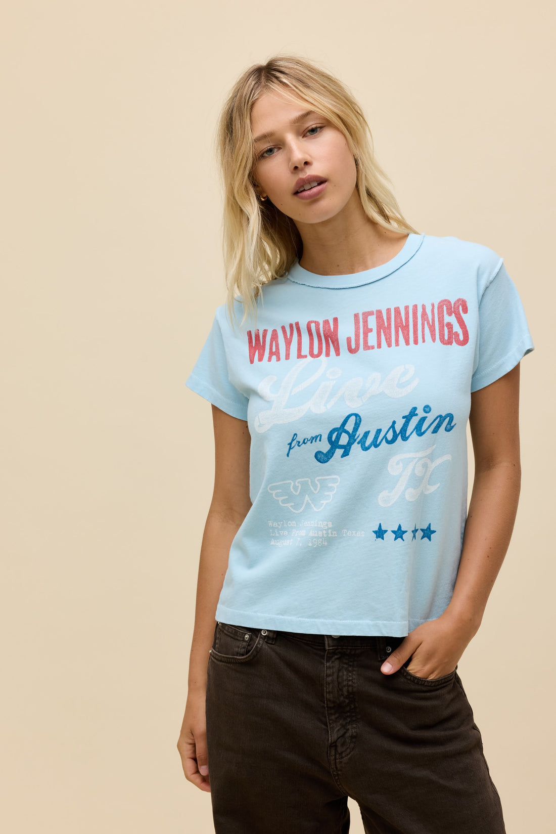 Waylon Jennings Live From Austin Reverse GF Tee
