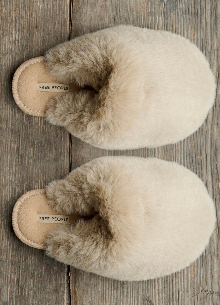 Free People Taupe Snowball Slipper