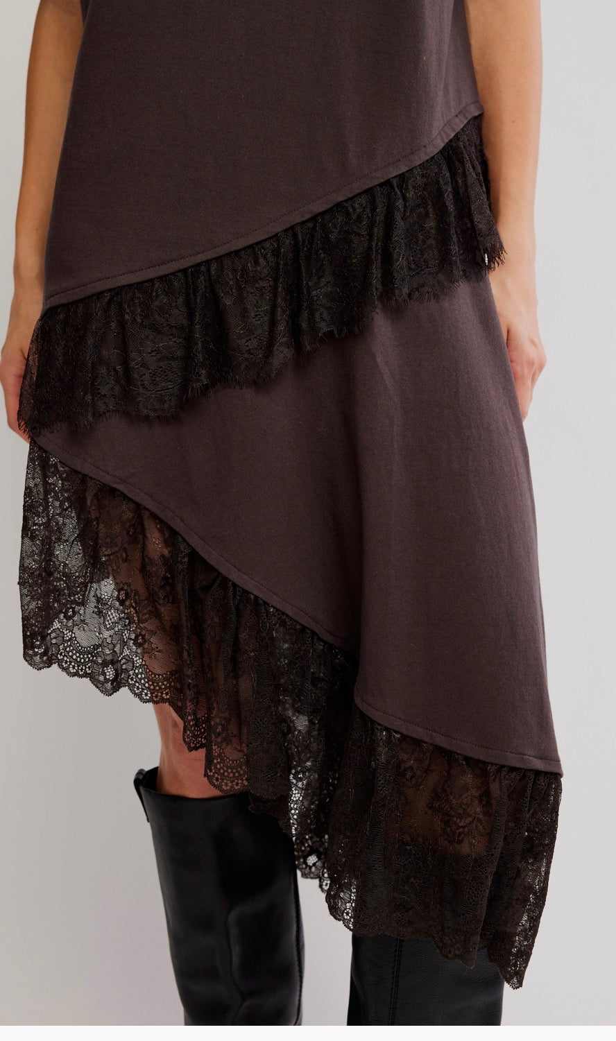 Frosted Lace Layered Tee Dress