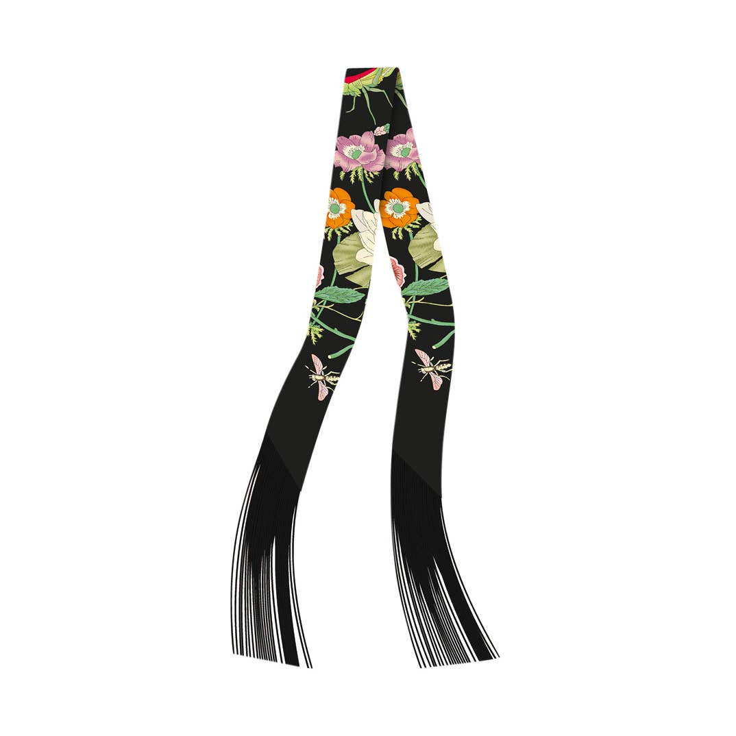 Frilly Scarf with Fringe (Orange, Purple and Black)