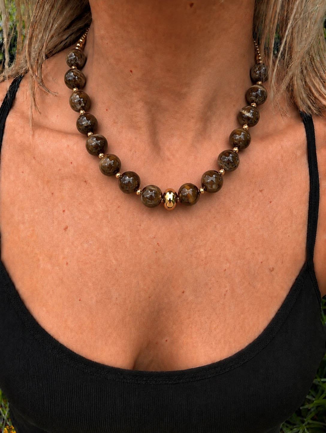 Mabry Brown Beaded Necklace