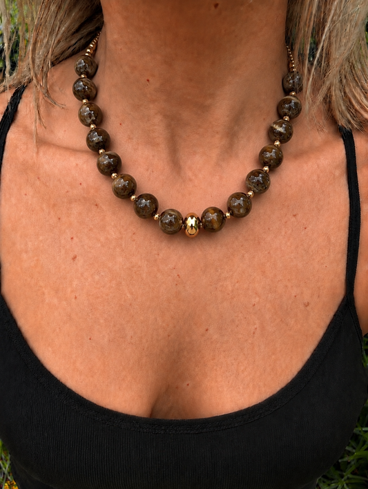 Mabry Brown Beaded Necklace