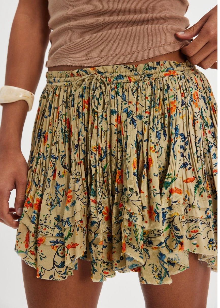 Third Charm Printed Mini Skirt