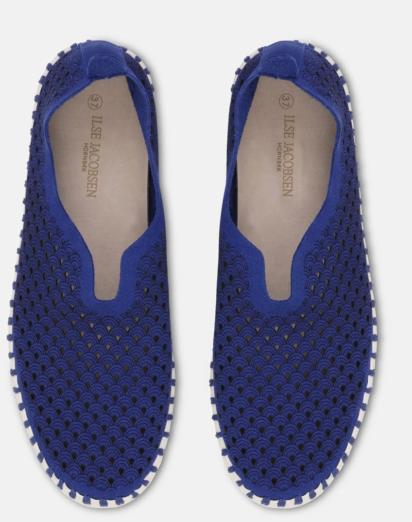 Blue Web Platform Tulip Slip On Sneaker